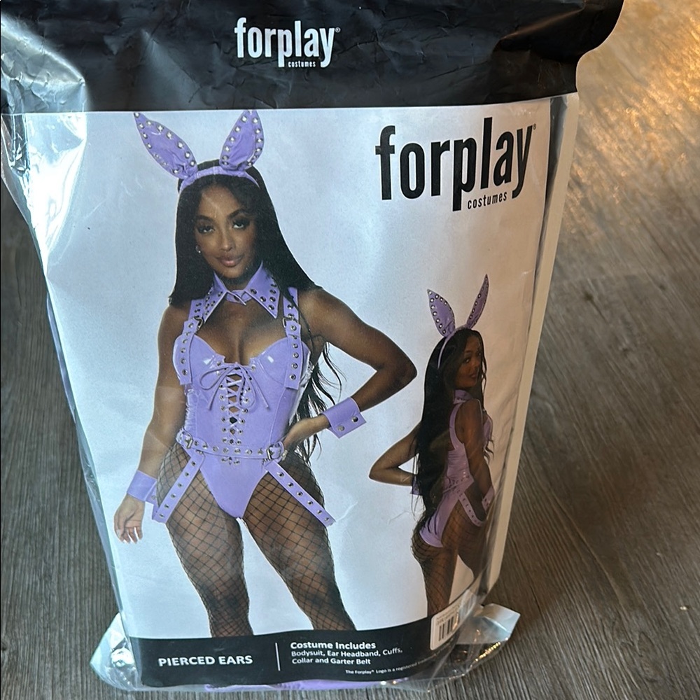Faux latex forplay iheartraves purple bunny outfit